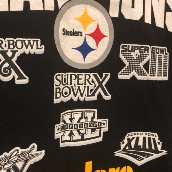 Pittsburgh Steelers NFL Team Apparel Six Time Super Bowl Champions Shirt - Picture 3 of 7